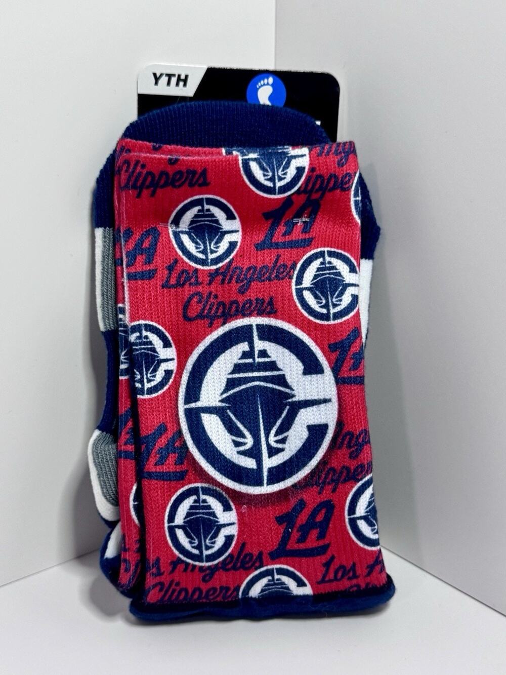 For Bare Feet Los Angeles Clippers NBA Basketball Youth 3-6 Socks